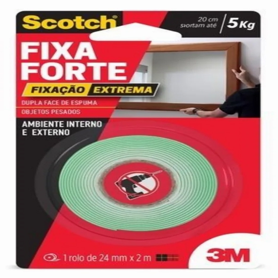 Imagem de Fita fixa forte 3m extrema 24mmx2m 1und