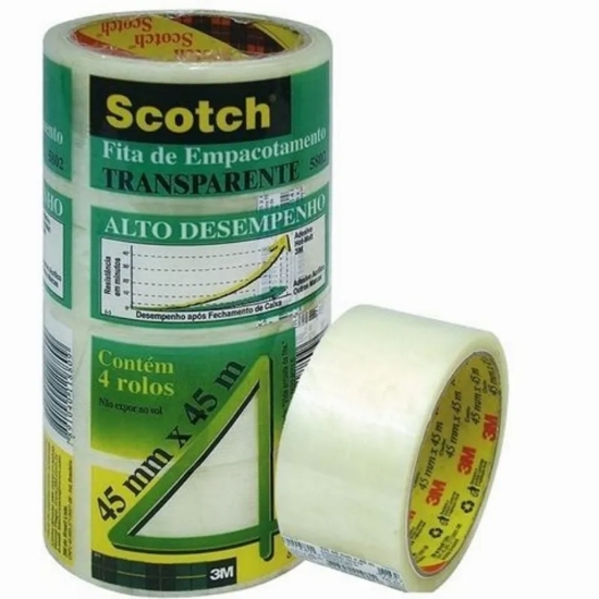 Imagem de Fita empac scotch transp 45mmx45m 4und