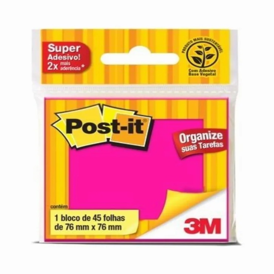 Imagem de Post it 76mmx76mm rosa 45fls 1und