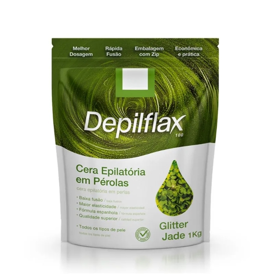Imagem de Depilflax cera dep glitter jade 1kg