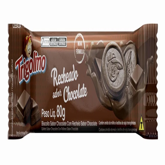 Imagem de Bisc trigolino recheado chocolate 80g