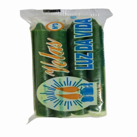 Imagem de Vela luz vida n03 verde plast pc/8x15,5g