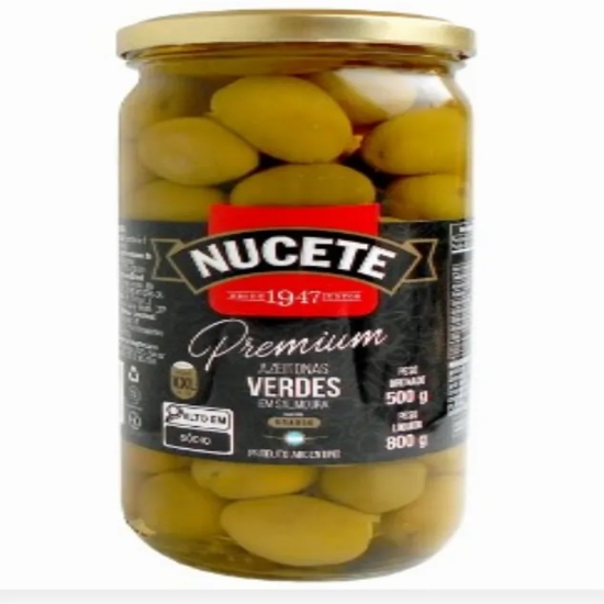 Imagem de Azeitona nucete verd c/caroco premi 500g