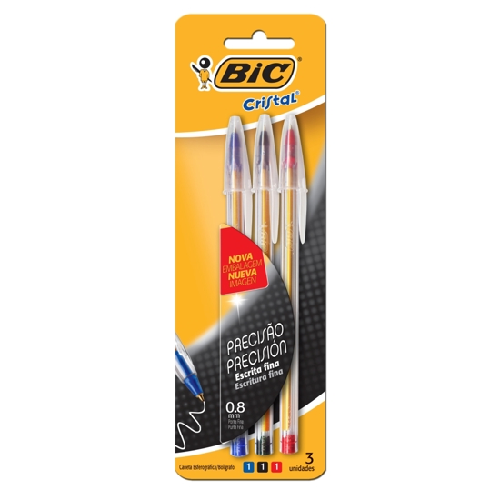 Imagem de Caneta bic crista fin az+ver+pre 5xc/3un