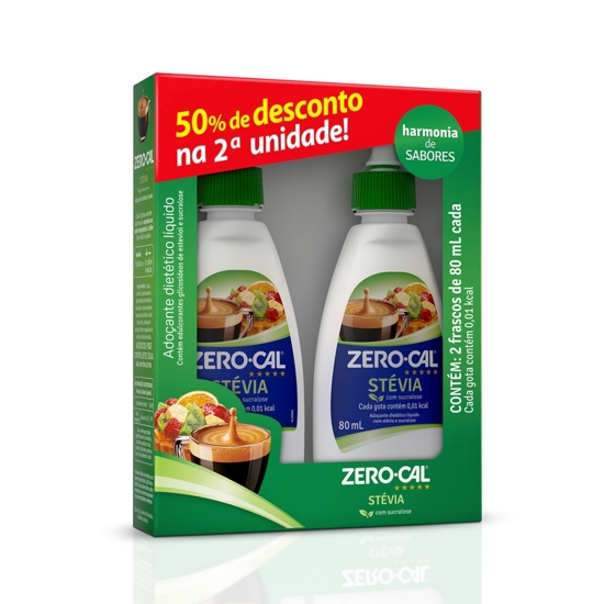 Imagem de Adocante liq. zero cal stev 50%de 2x80ml