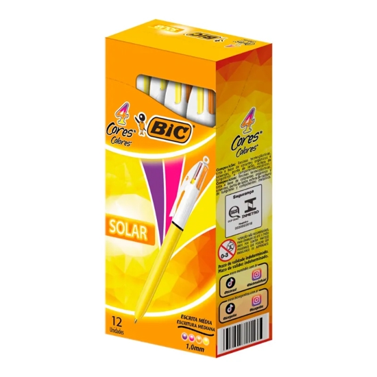 Imagem de Caneta bic 4 cores solar c/12un