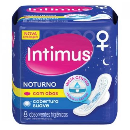 Imagem de Absorvente noturno intimus com abas suave gel | com 8 unidades