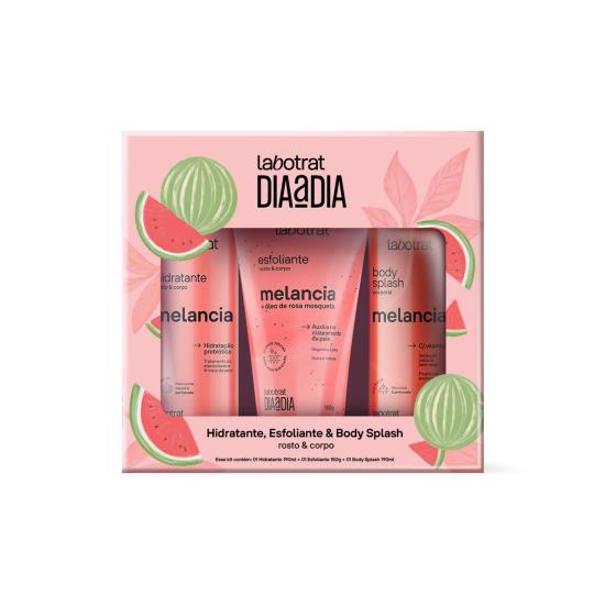 Imagem de Kit esfoliante + hidratante + body splash dia a dia labotrat melancia