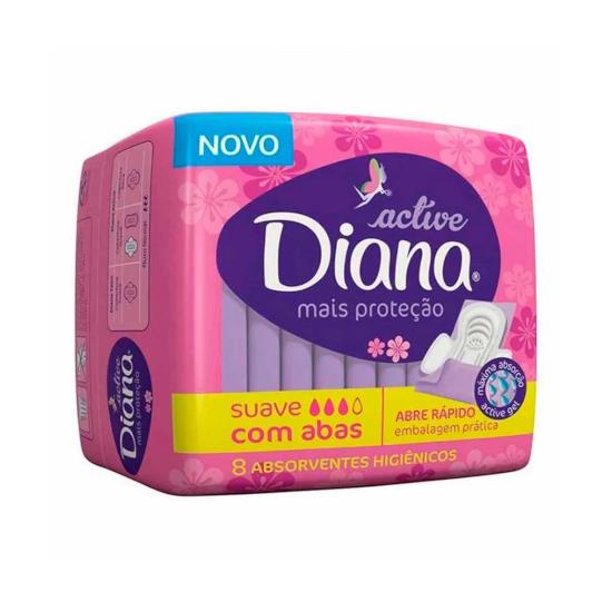 Imagem de Absorvente com abas suave diana pacote 08 unidades