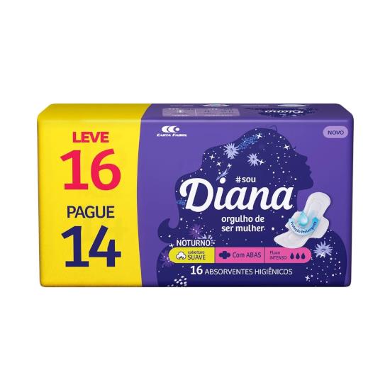Imagem de Absorvente com abas suave diana noturno pacote 16 unidades leve mais pague menos
