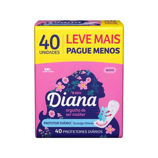 Imagem de Protetor diário respirável diana pacote 40 unidades leve mais pague menos
