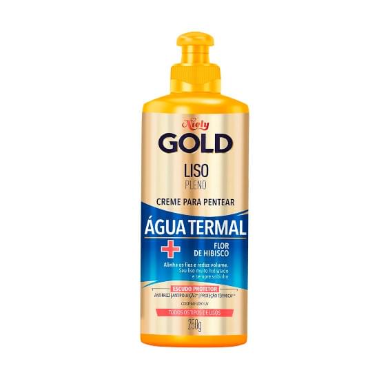 Imagem de Creme para pentear niely gold liso pleno água terminal + flor de hibisco 250g