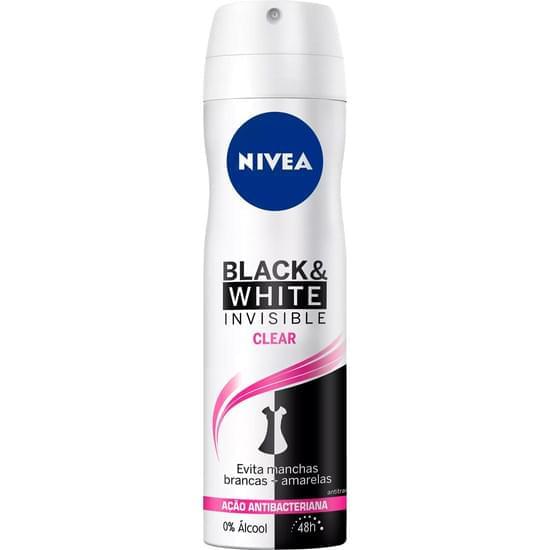 Imagem de Desodorante aerosol feminino nivea clear invisible black & white 150ml