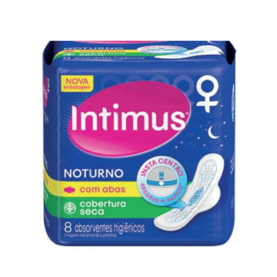 Imagem de Absorvente noturno intimus seca com aba | com 8 unidades