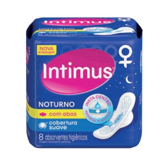 Imagem de Absorvente noturno intimus suave com abas | com 8 unidades