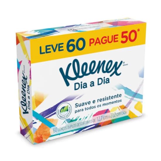 Imagem de Lenço de papel kleenex suave | caixa com 60 folhas