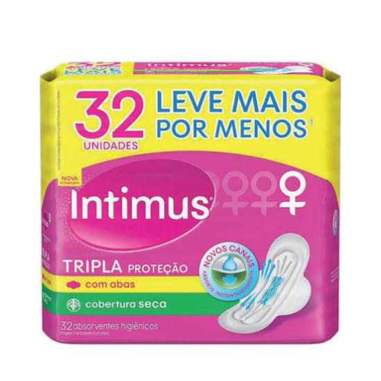 Imagem de Absorvente diário intimus seca com abas tripla proteção | com 32 unidades