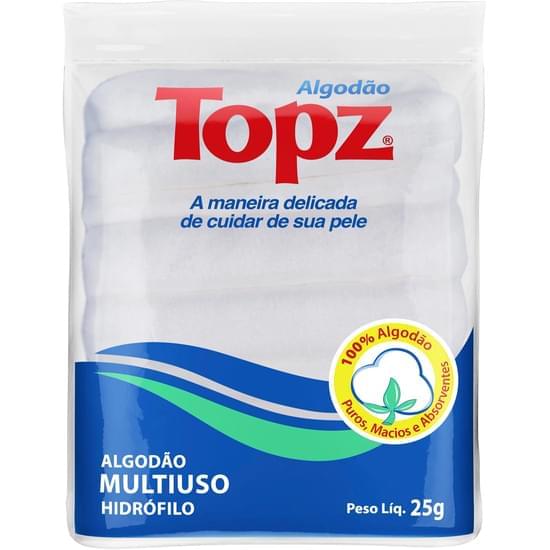 Imagem de Algodão hidrófilo topz zig-zag pacote 25g