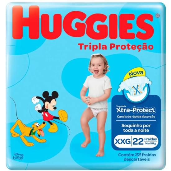 Imagem de Fralda infantil huggies tripla proteção tamanho xxg jumbo | com 22 unidades