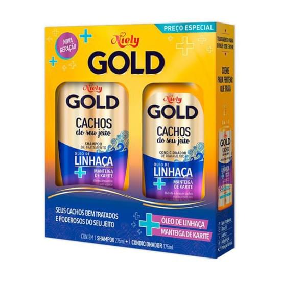 Imagem de Kit niely gold cachos do seu jeito shampoo 275ml e condicionador 175ml