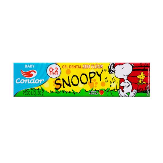 Imagem de Gel dental infantil sem flúor morango snoopy condor baby caixa 50g