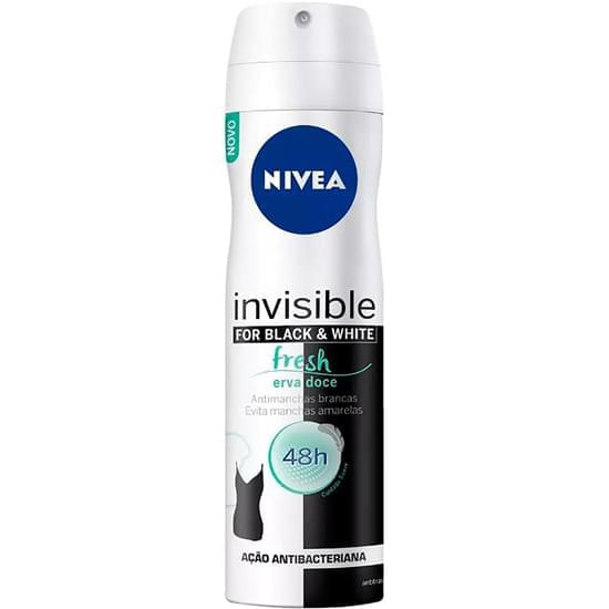 Imagem de Desodorante aerosol feminino nivea black & white invisible fresh 150ml