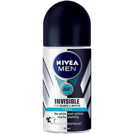 Imagem de Desodorante roll-on masculino nivea fresh invisible black & white 50ml