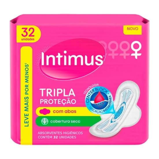 Imagem de Absorvente diário intimus com abas tripla proteção seca gel | com 32 unidades