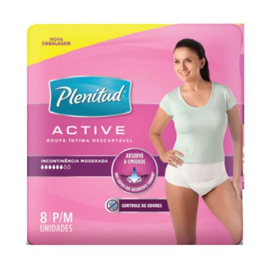 Imagem de Roupa íntima plenitud active mulher tamanho p/m | com 8 unidades