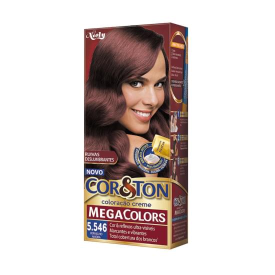 Imagem de Tintura cor e ton mega colors 5.546 vermelho amora 135g