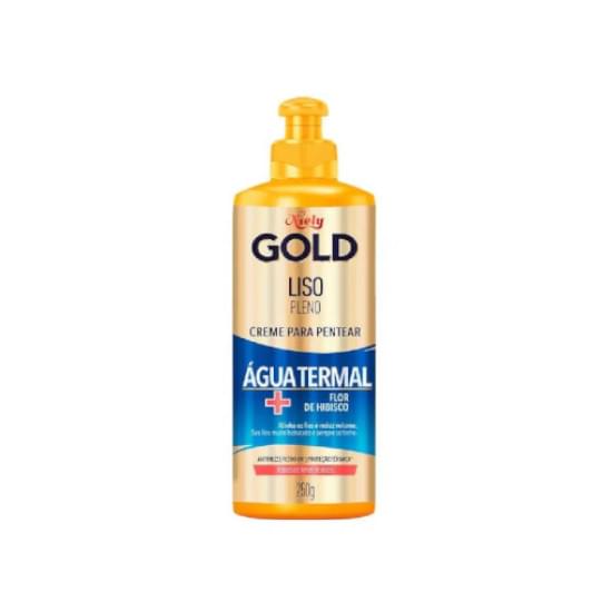 Imagem de Creme para pentear niely gold liso pleno agua termal + flor de hibisco 250g