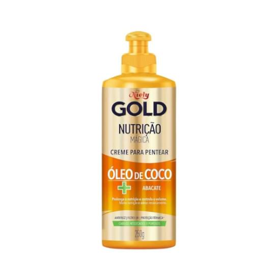 Imagem de Creme para pentear niely gold nutrição magica oleo de coco + abacate 250g