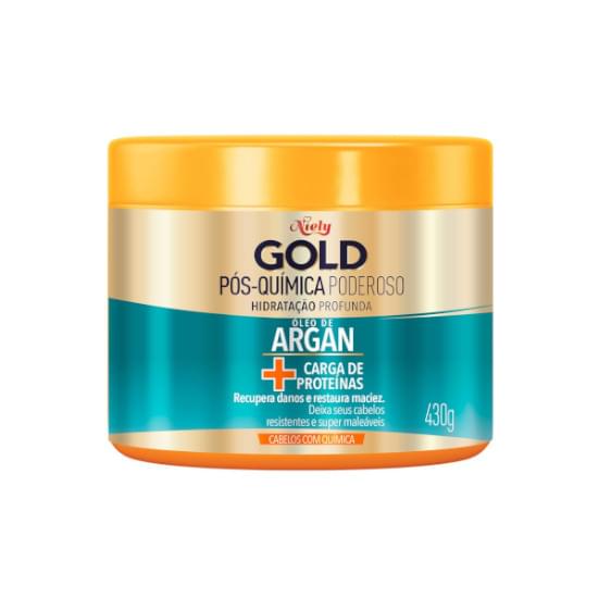 Imagem de Creme para tratamento niely gold pós química óleo de argan + carga de proteinas 430g