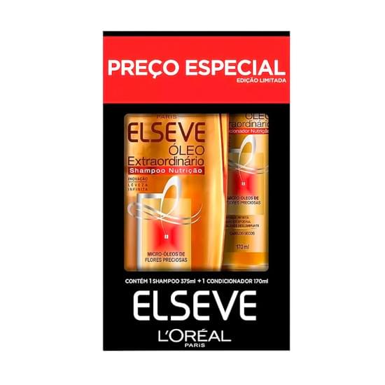 Imagem de Kit elseve óleo extra nutrição shampoo 375ml + condicionador 170ml