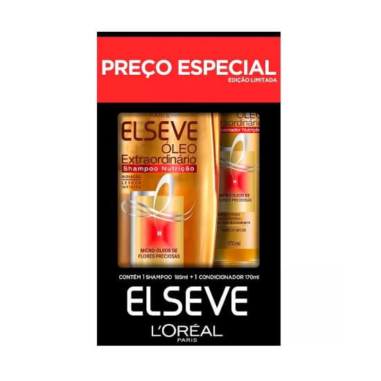 Imagem de Kit elseve óleo extra nutrição shampoo 185ml + condicionador 170ml