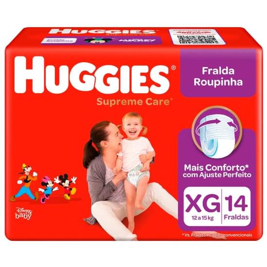 Imagem de Fralda infantil huggies roupinha supreme care tamanho xg jumbo | com 14 unidades