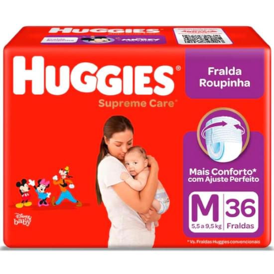 Imagem de Fralda infantil huggies roupinha supreme care tamanho m mega | com 36 unidades