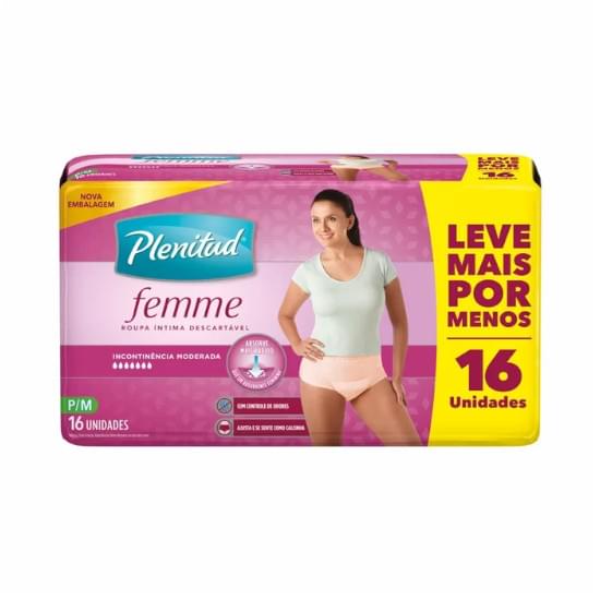 Imagem de Roupa íntima plenitud active mulher tamanho p/m leve 16 pague 15 unidades