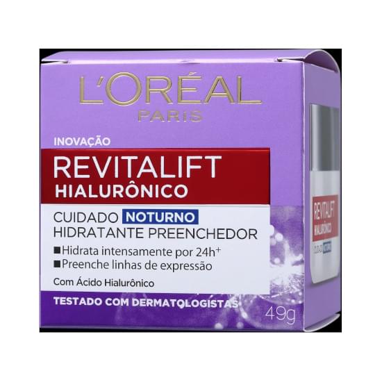 Imagem de Creme anti-idade facial revitalift hialurônico noturno hidratante preenchedor fps20 49g