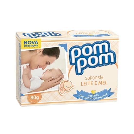 Imagem de Sabonete em barra infantil pom pom leite e mel 80g