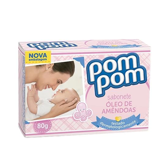 Imagem de Sabonete em barra infantil pom pom óleo de amêndoas 70g