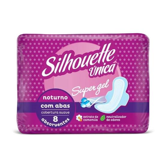 Imagem de Absorvente noturno silhouette única com abas super gel suave | com 8 unidades