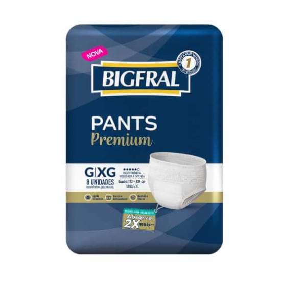 Imagem de Roupa íntima bigfral pants premium tamanho g/xg | com 8 unidade