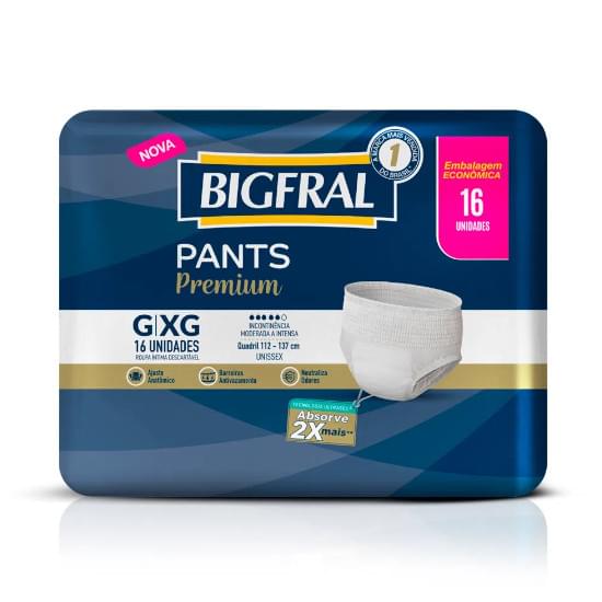 Imagem de Roupa íntima bigfral pants premium tamanho g/xg | com 16 unidade