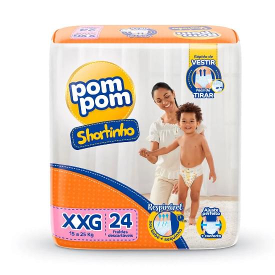 Imagem de Fralda infantil pom pom shortinho tamanho xxg mega | com 24 unidades