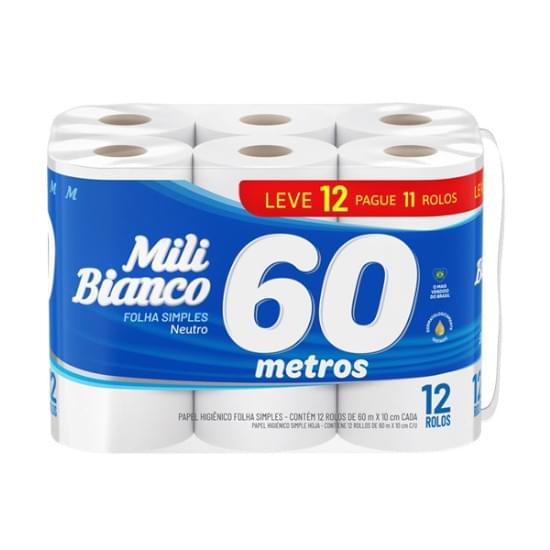 Imagem de Papel higiênico mili bianco neutro 60 metros | leve12pague11