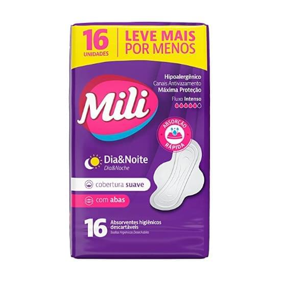 Imagem de Absorvente diário mili suave com abas proteção total | com 16 unidades