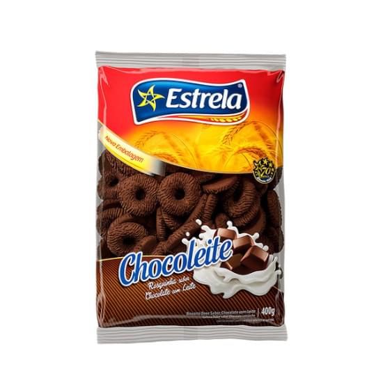 Imagem de Biscoito rosquinha estrela sabor chocolate com leite 400g