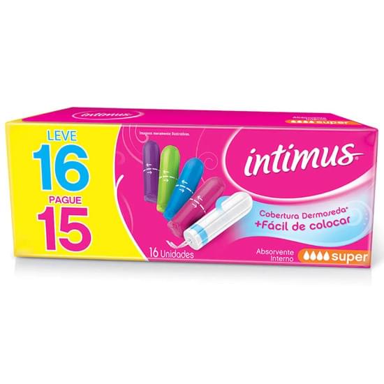 Imagem de Absorvente interno intimus super leve 16 pague 15 unidades