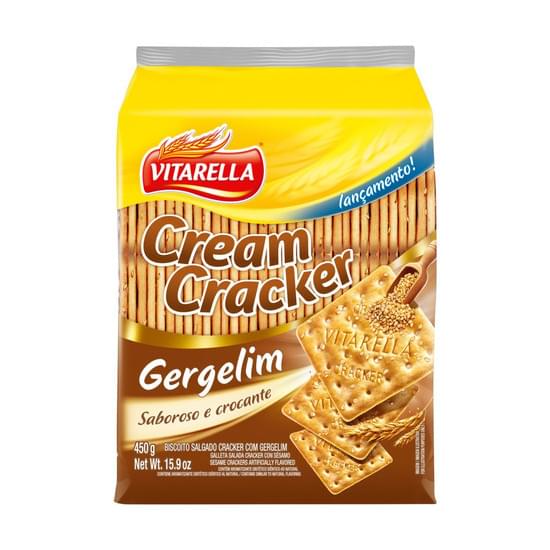 Imagem de Biscoito salgado vitarella cream cracker com gergelim 450g